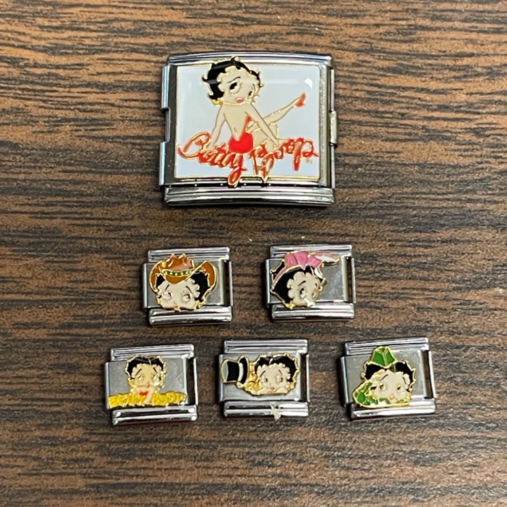 5 Casa Dor'o Betty Boop Italian Charms Bracelet